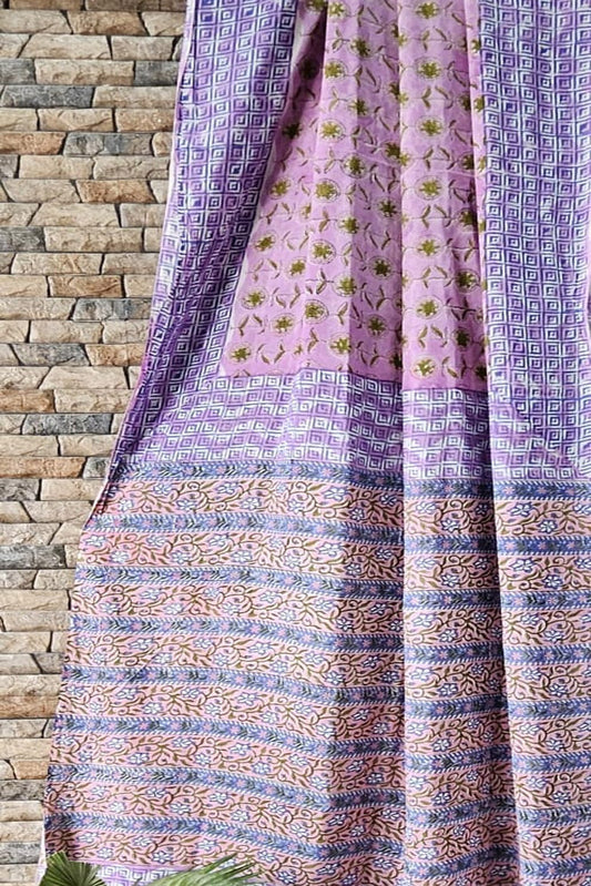 Beautiful Sanganer Hand Block Print Soft Cotton Saree