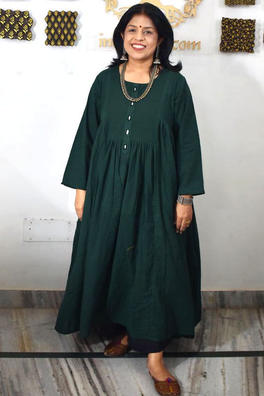 Designer Cotton Kurta with Mirror Details - Size 38 to 46 ( all sizes)