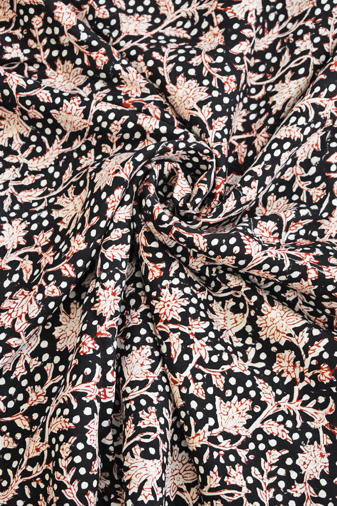 Beautiful Muslin Hand Block Print Fabric - 2.5 mtrs cut