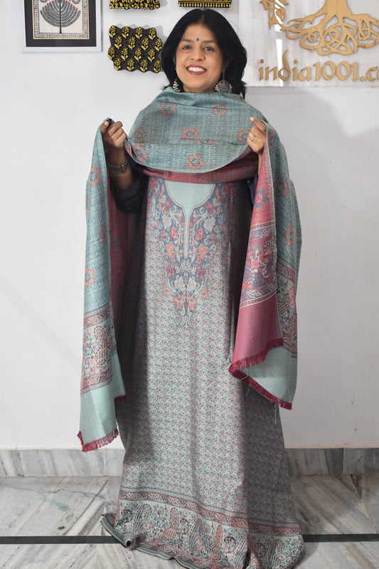 Beautiful Woolen Suit fabric & Stole/shawl with Woven patterns