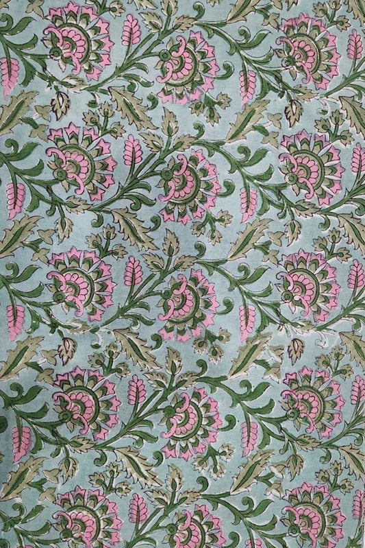 Manjri (मंजरी) - 5 mtr cut for Co-ord Sets / Suits - Hand Block Printed Running Soft Cotton Fabric