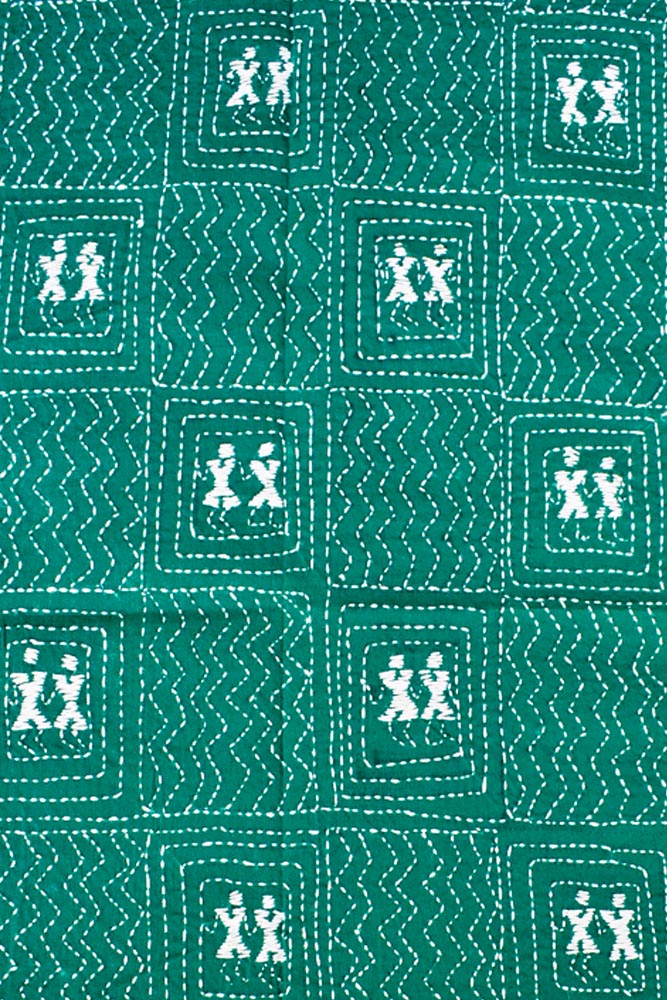 Cotton Blouse fabric with Hand Kantha work