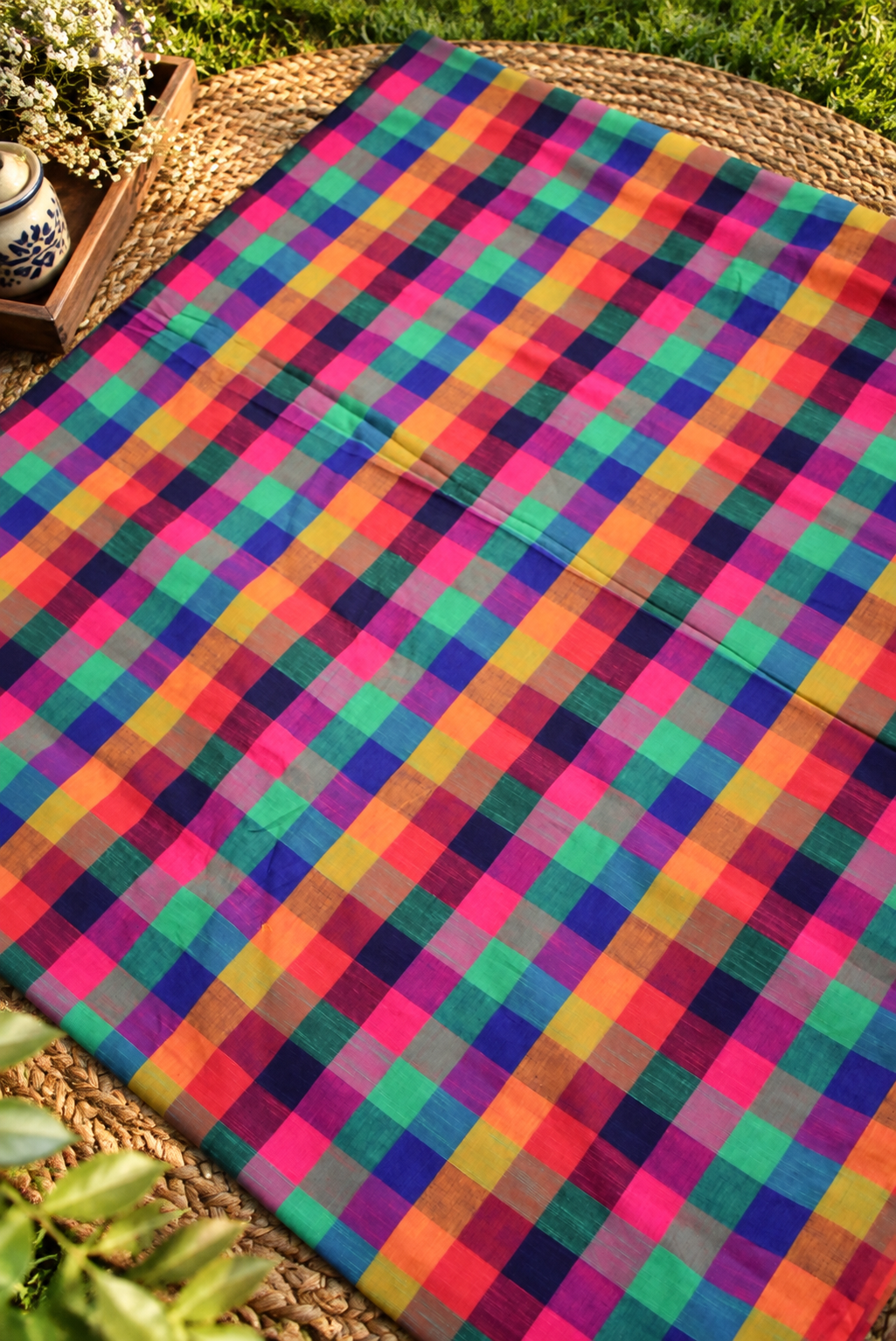 Madras Checks Cotton Fabric (2.5 mtrs )