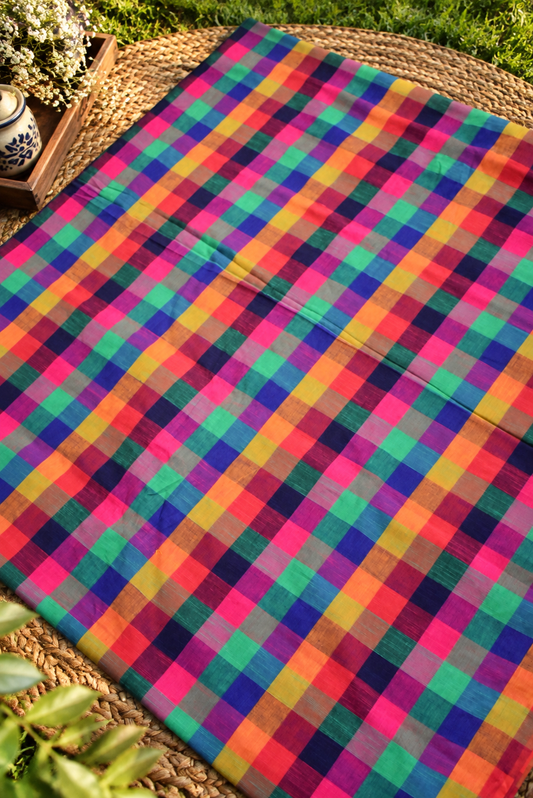Madras Checks Cotton Fabric (2.5 mtrs )