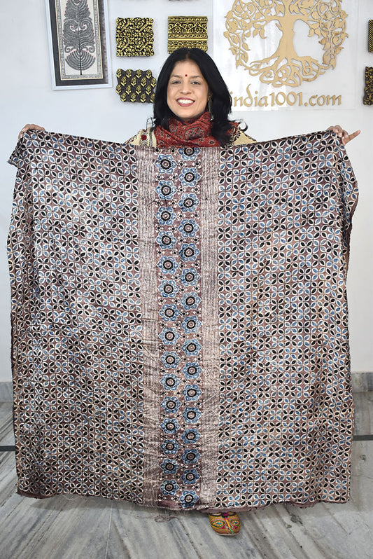 Ajrakh Velvet kurta fabric