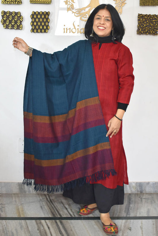 Elegant & Soft, Versatile Handwoven Himalayan Pure Wool Stole / Shawl
