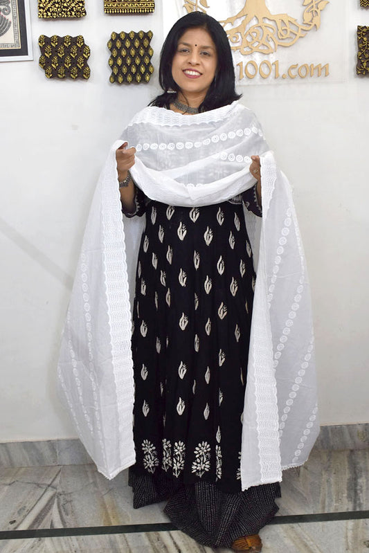 Gorgeous Self Embroidered Cotton Dupatta