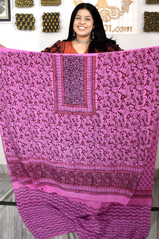 Beautiful Bagh Crepe Hand Block Print Fabric