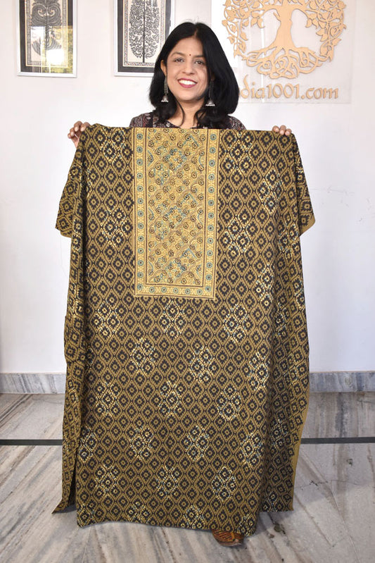 Designer Ajrakh cotton kurta fabrics - 2.5 mtrs