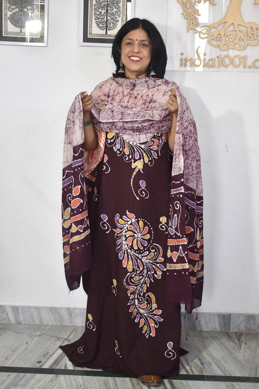 Beautiful Batik Cotton Unstitched suit fabric