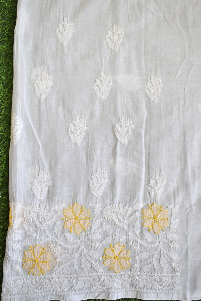 Intricate and beautiful Mul Cotton Hand Chikankari work Kurta & Pant fabric Set