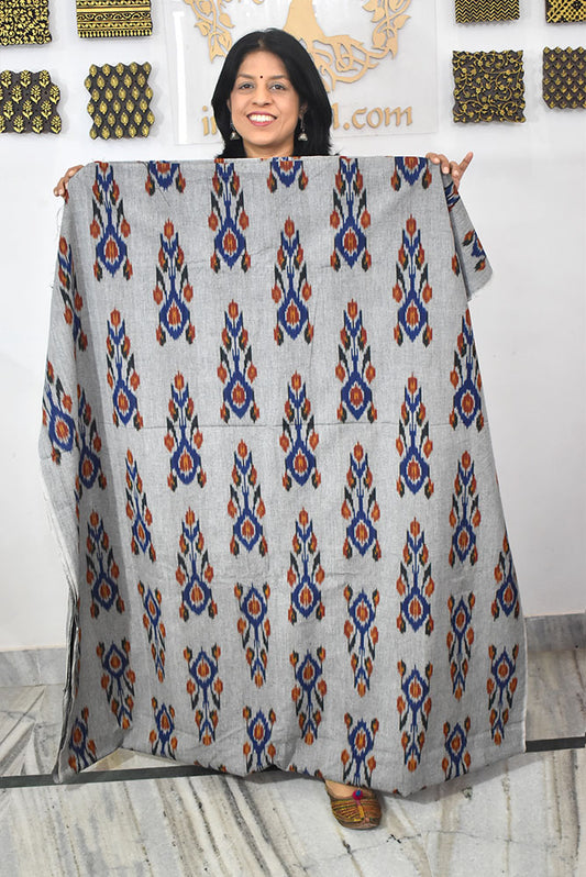 Multicolor Ikat Cotton Handloom 2.5mts Fabric