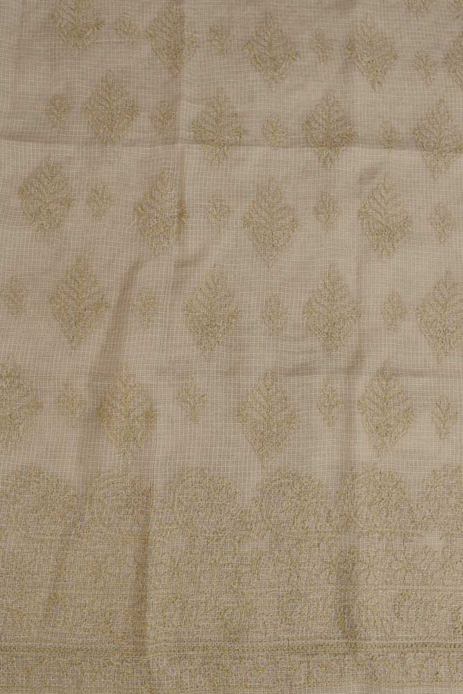 Hand Embroidered Lucknow Chikankari Work  Kota Cotton Fabric( kurta fabric only)