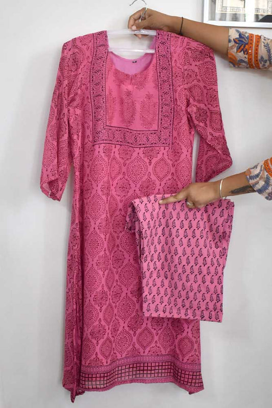 Beautiful Hand Block Printed Bagh Georgette kurta & Pant Sets - 38