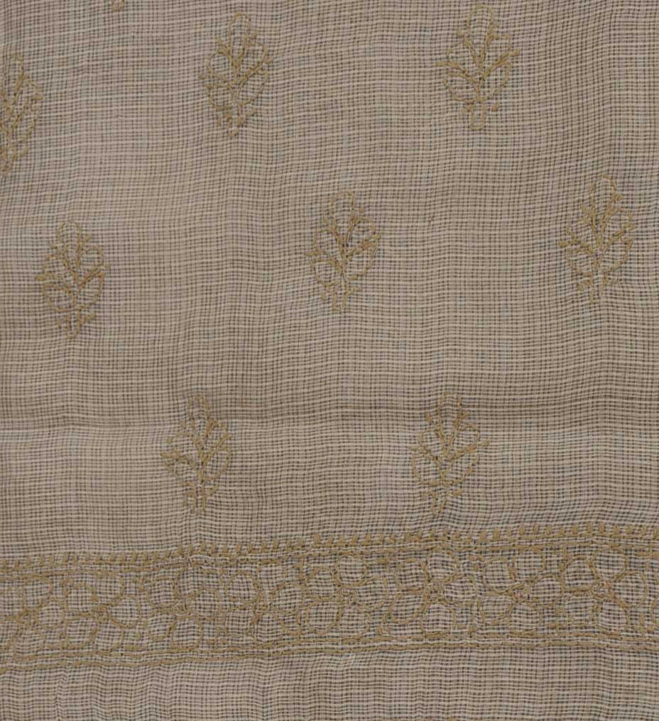 Hand Embroidered Lucknow Chikankari Work  Kota Cotton Fabric( kurta fabric only)