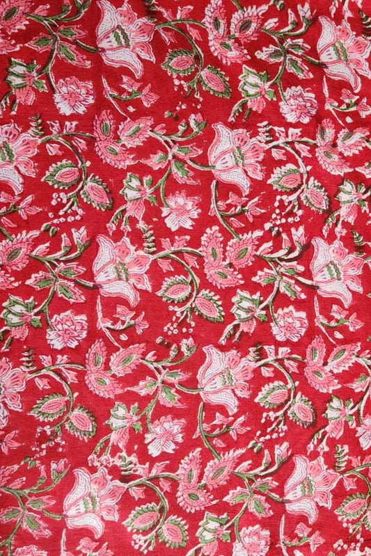 Manjri (मंजरी) - 5 mtr cut for Co-ord Sets / Suits - Hand Block Printed Running Soft Cotton Fabric