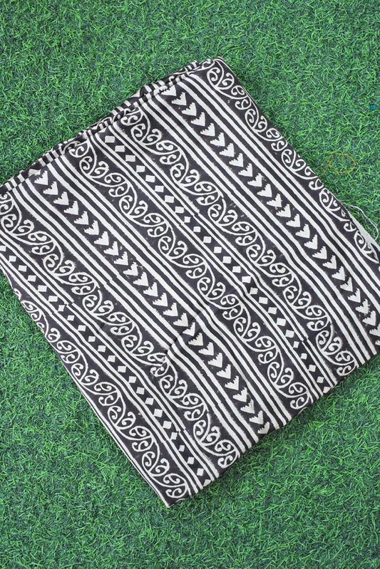 Beautiful Modal Silk Ajrakh Hand Block Print Fabric - 2.5 mtrs cut