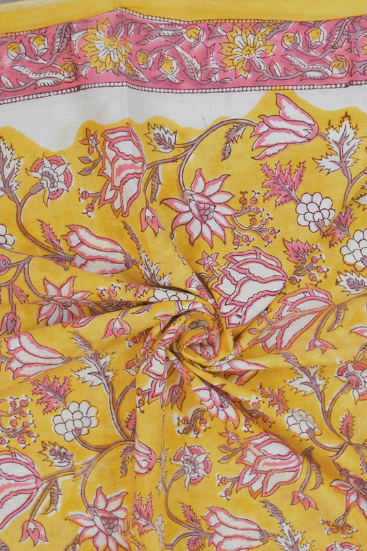 Hand Block Printed Cotton Fabric - 2.5 mtrs
