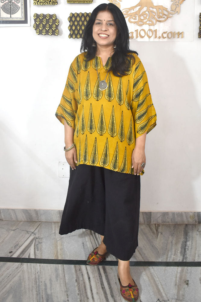 Beautiful Ajrakh Modal Silk Kaftan - 38 - 44