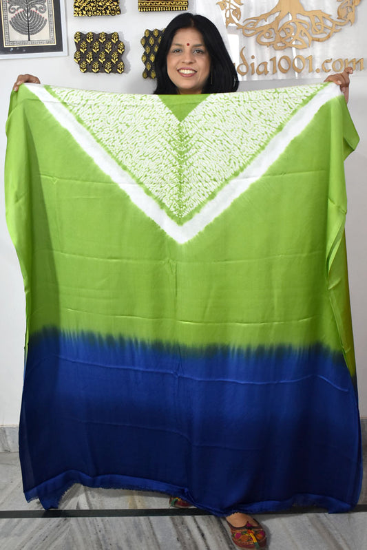 Hand crafted Nui Shibori Tie & Dye Modal Silk Fabric - 2.5 mtrs