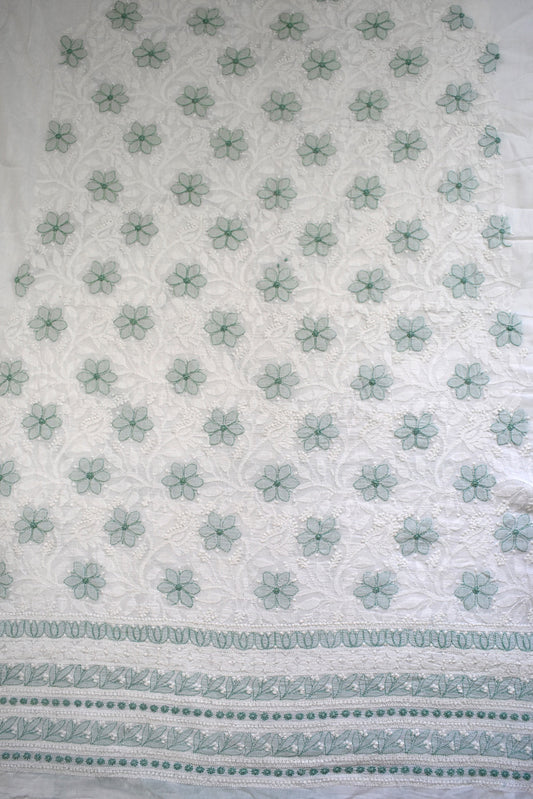 Intricate and beautiful Mul Cotton Hand Chikankari work Kurta & Pant fabric Set