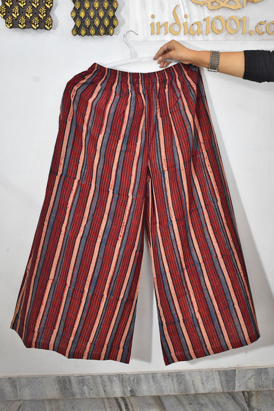 Elegant Ajrakh Cotton palazzo - Free Size