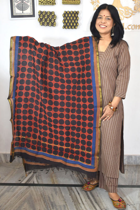 Hand Block Printed Cotton Dupatta