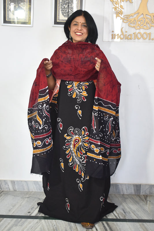 Beautiful Batik Cotton Unstitched suit fabric