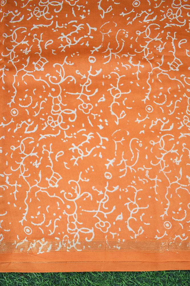 Fine & Elegant  Hand Block Printed Chanderi Silk Cotton unstitched suit fabric