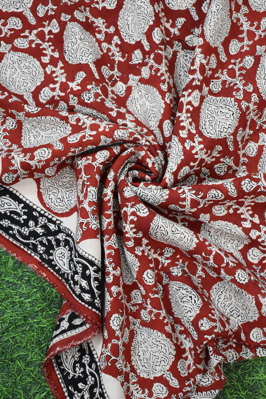 Beautiful Modal Silk Bagru Hand Block Print Fabric
