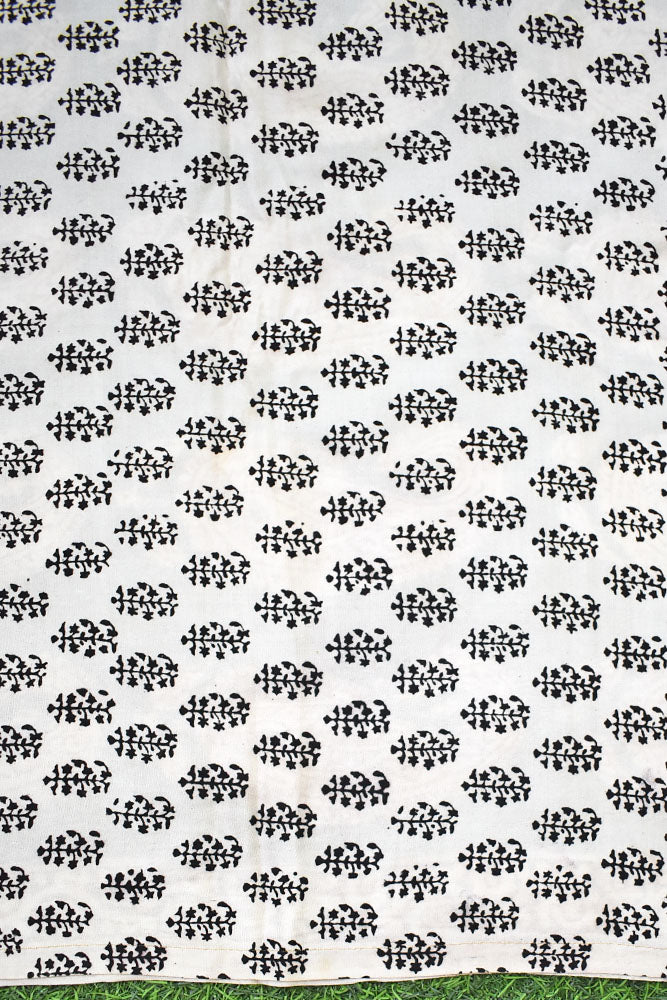 Bagh Hand Block Printed unstitched Crepe suit fabric With Banarasi Dupatta