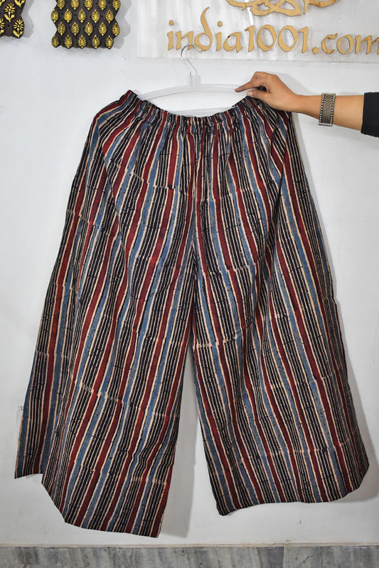 Elegant Ajrakh Cotton palazzo - Free Size