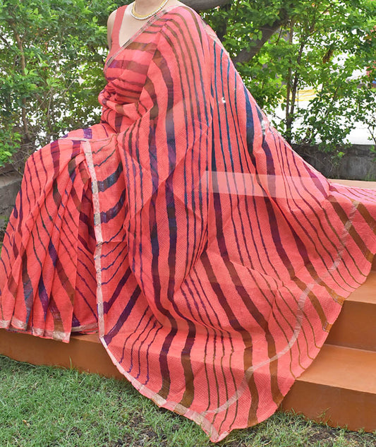 Beautiful Handcrafted Leheriya Kota Silk Saree