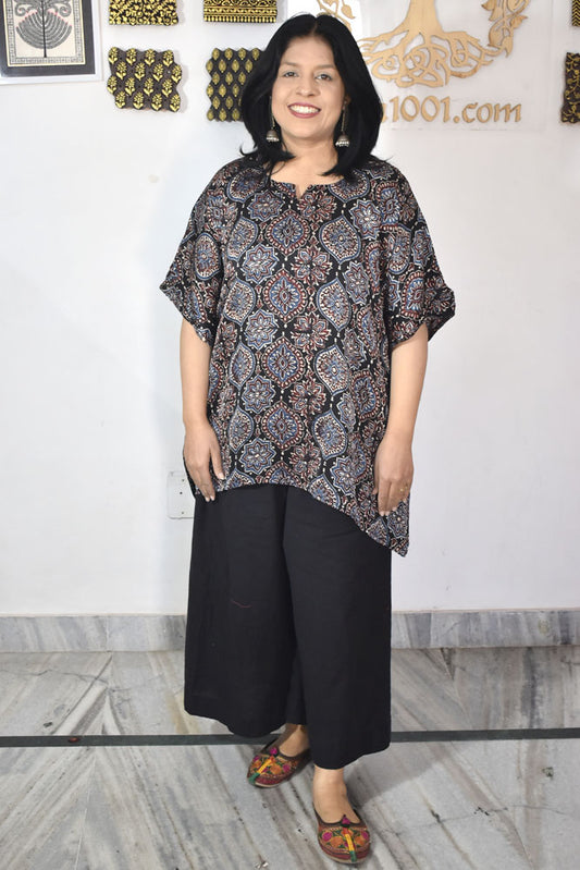 Beautiful Ajrakh Modal Silk Kaftan - 38 - 44