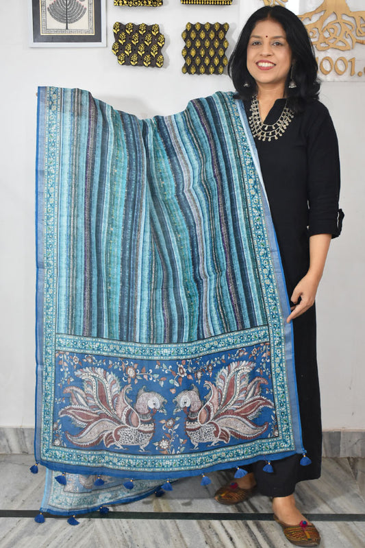 Elegant Digital Print Pure Linen dupatta