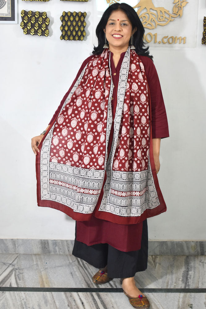 Bagh Hand Block print Cotton Stole