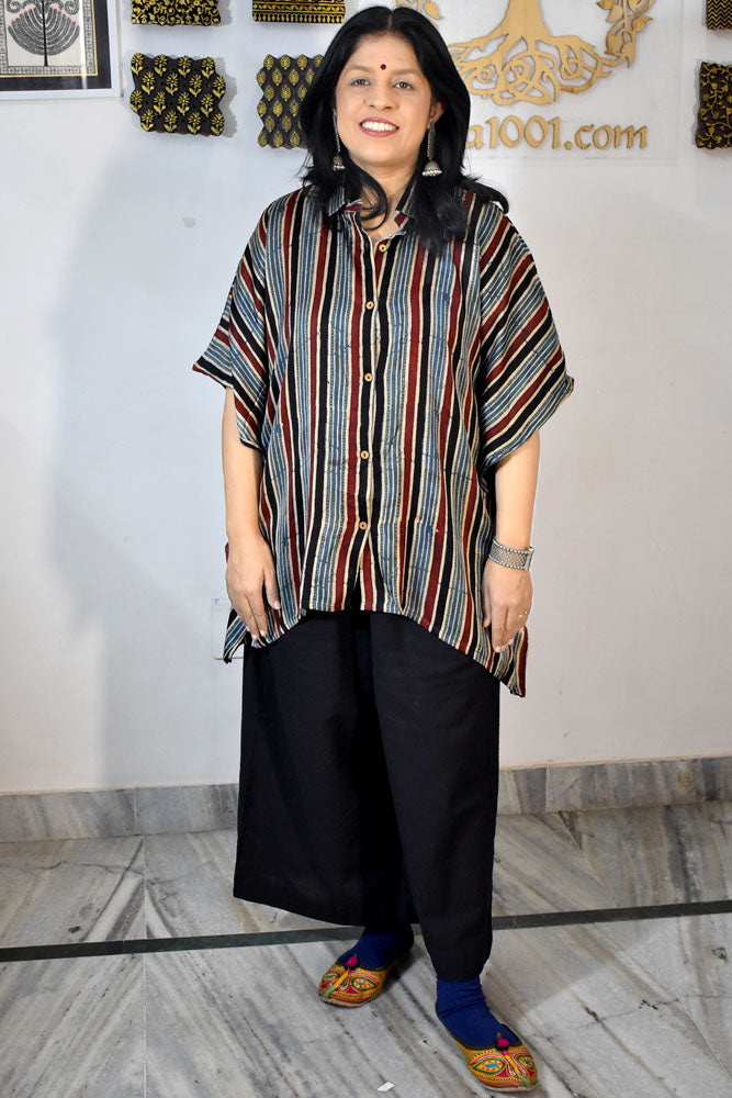 Beautiful Ajrakh Modal Silk Shirt size - 38 - 44