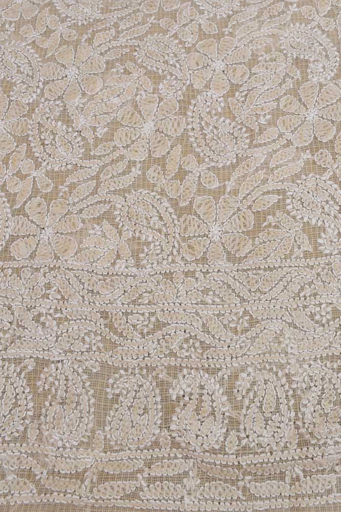 Hand Embroidered Lucknow Chikankari Work  Kota Cotton Fabric( kurta fabric only)