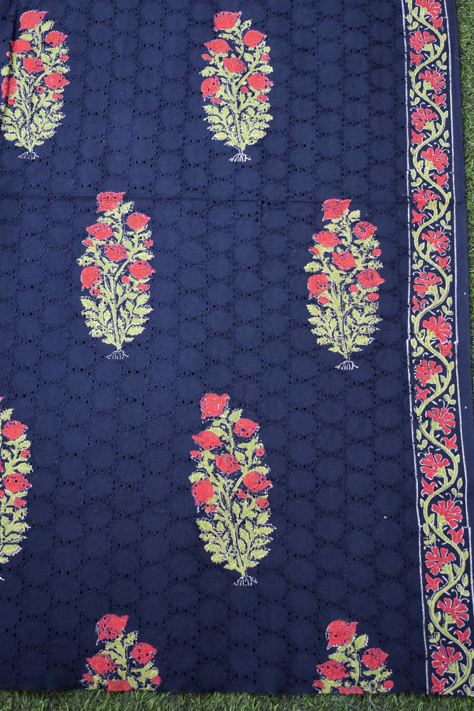 Block Printed Running Hakoba Cotton Fabric