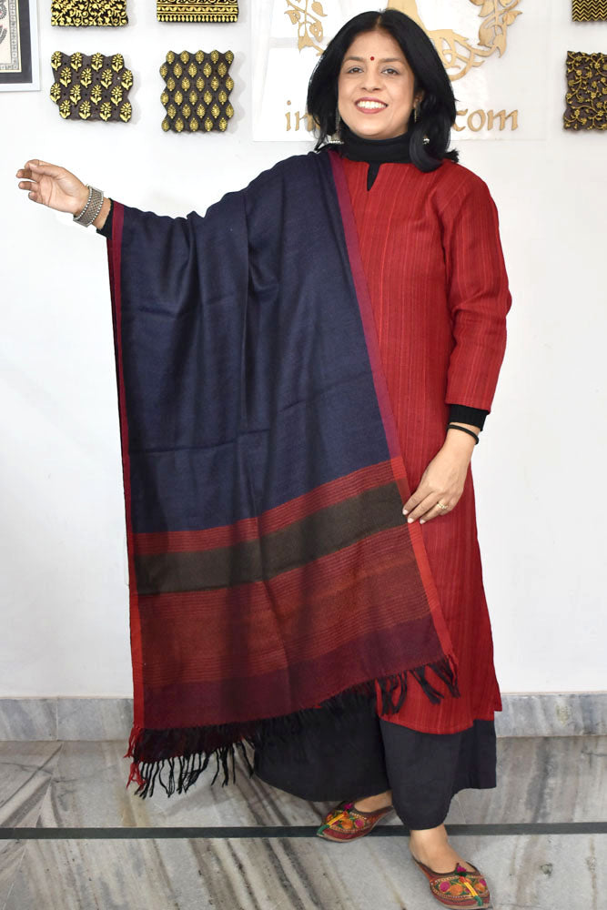 Elegant & Soft, Versatile Handwoven Himalayan Pure Wool Stole / Shawl