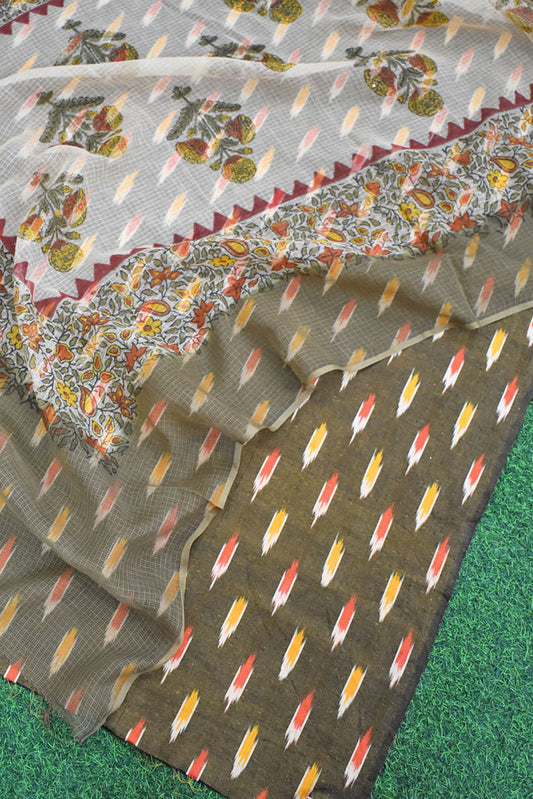Elegant Kota Doria ( cotton) dupatta &  Ikkat kurta