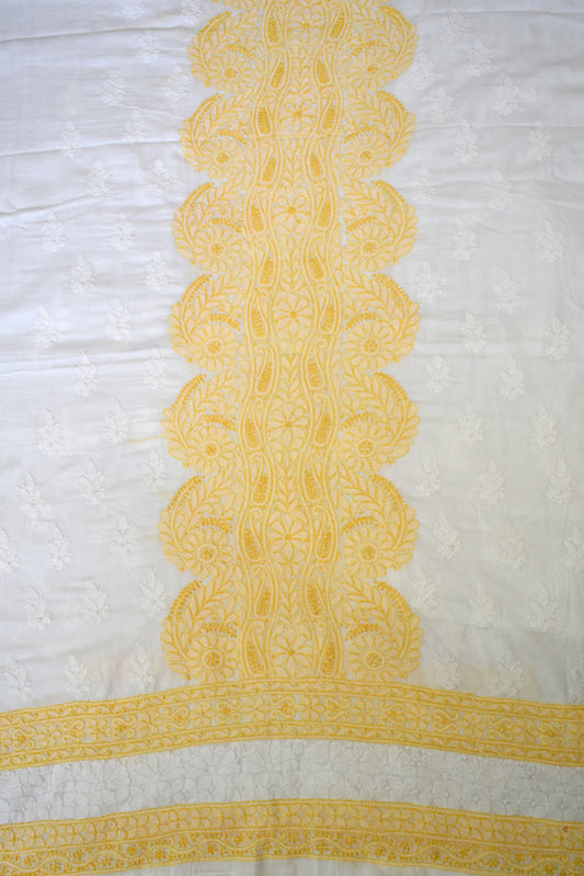 Intricate and beautiful Mul Cotton Hand Chikankari work Kurta & Pant fabric Set