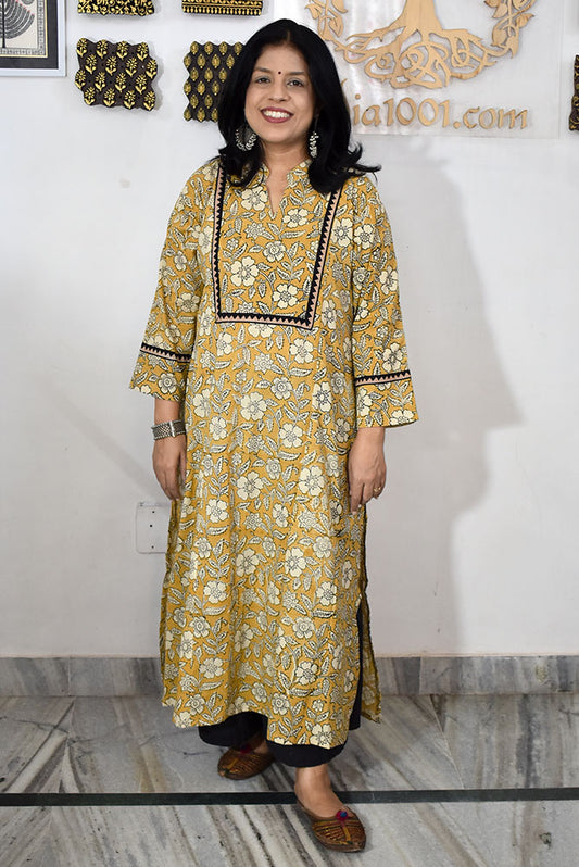 Hand block printed Bagru Cotton Kurta - Size 40 to 44 ( all sizes)