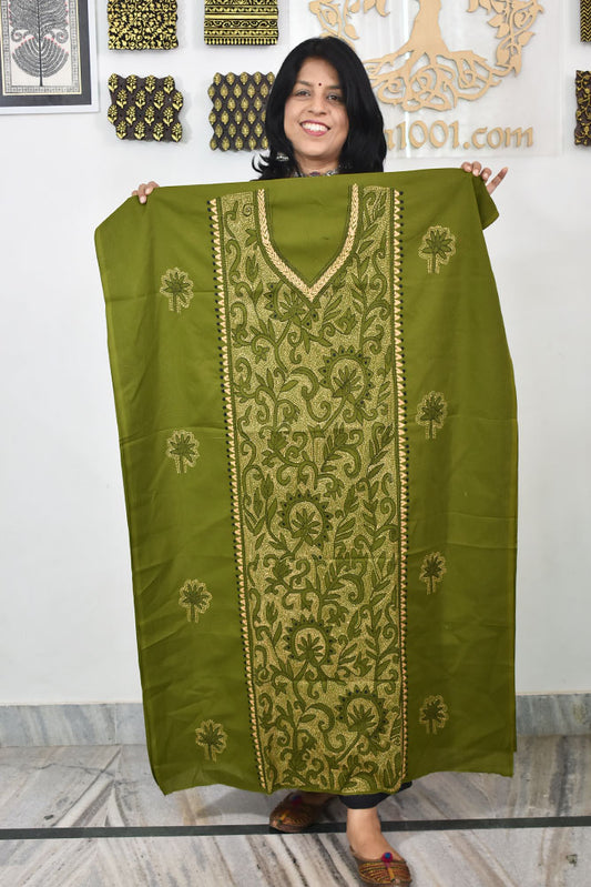 Hand Embroidered Kantha work cotton fabric - (Length 2.8 mtrs )