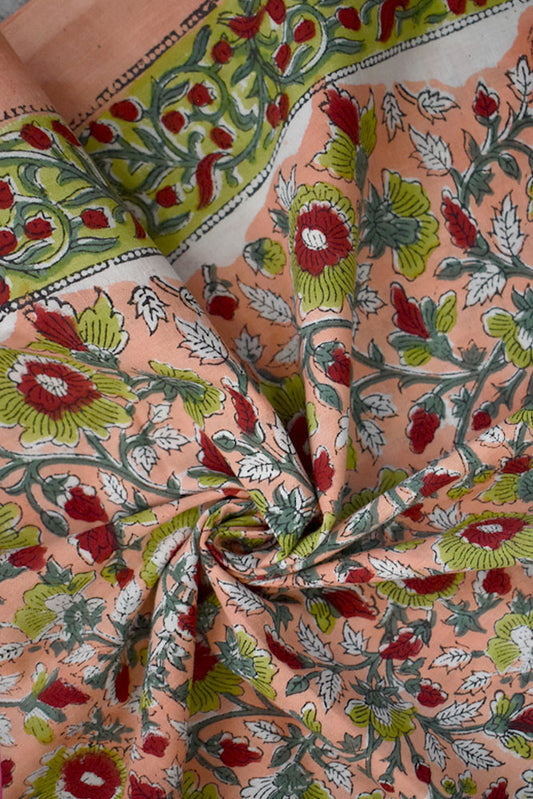 Hand Block Printed Cotton Fabric - 2.5 mtrs
