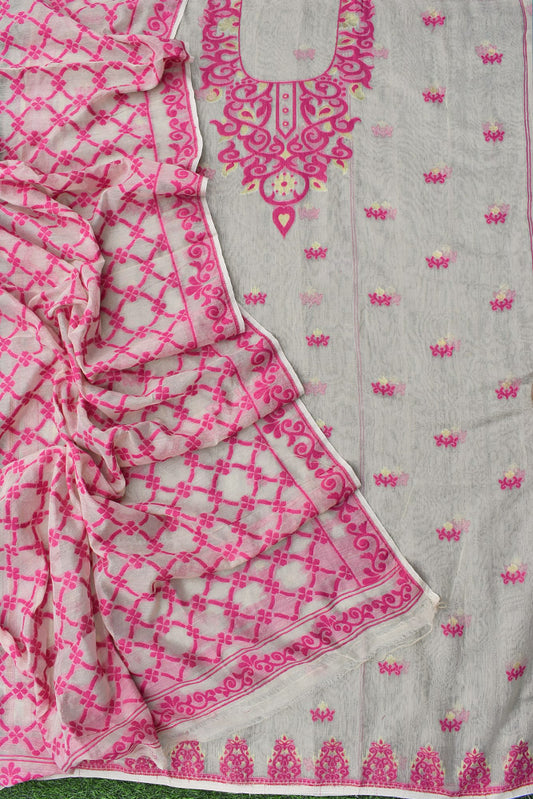 Beautiful Hand Woven Blended Cotton Jamdani Set