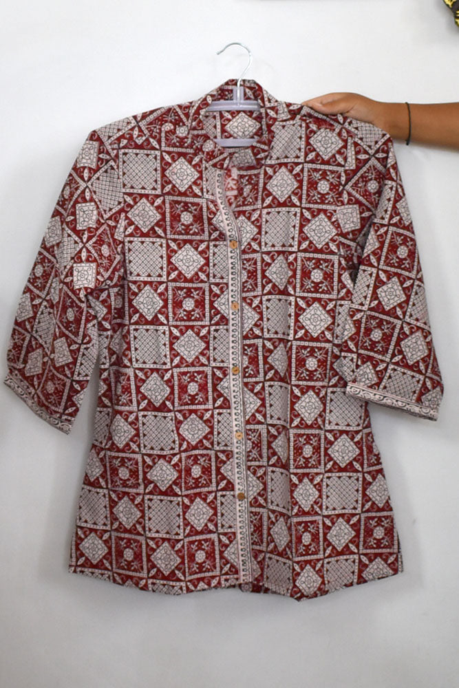 Beautiful Hand Block Printed Bagh cotton Short kurta/Top - 40