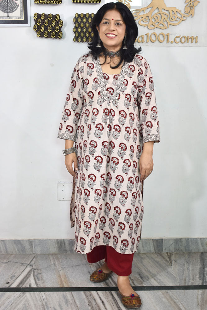 Bagh Hand Block Printed stitched Kurta size - 40