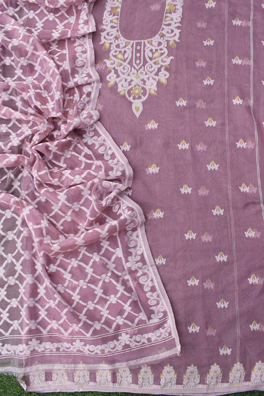 Beautiful Hand Woven Blended Cotton Jamdani Set