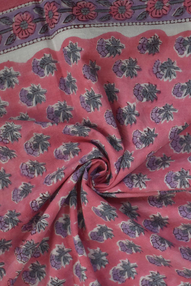 Hand Block Printed Cotton Fabric - 2.5 mtrs